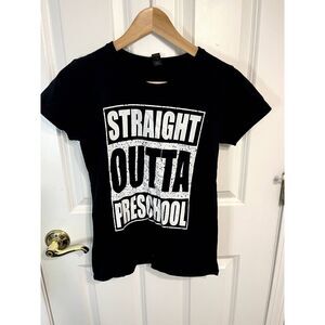Straight Outta Preschool Black Tee